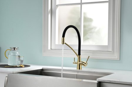 Смеситель Paulmark Siegen Si213111-G для кухонной мойки, золото 