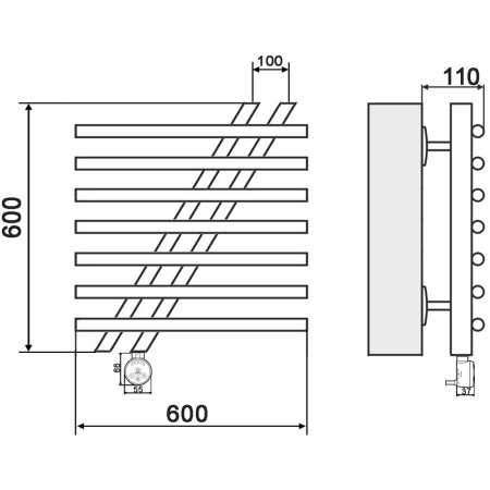 Полотенцесушитель электрический Ника Bamboo ЛБ7 60х60 