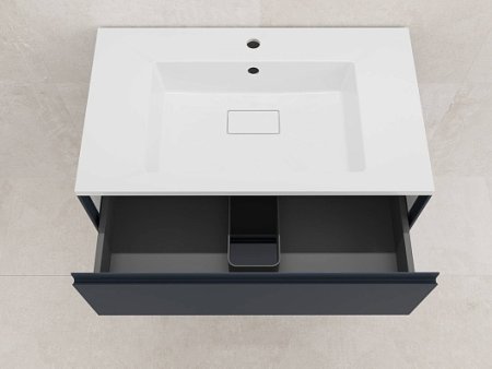 Тумба подвесная "ЛИМА 80" эмаль, под раковину LINE 80, 2 ящ., PLUS, графит 