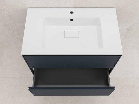 Тумба подвесная "ЛИМА 80" эмаль, под раковину LINE 80, 2 ящ., PLUS, графит 