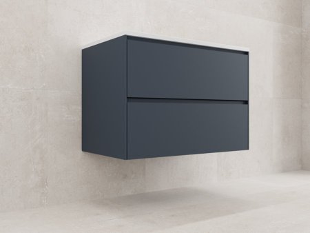 Тумба подвесная "ЛИМА 80" эмаль, под раковину LINE 80, 2 ящ., PLUS, графит 