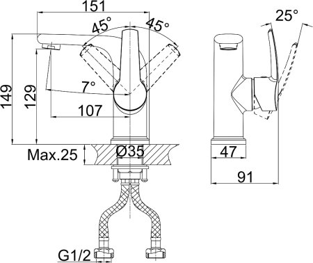 Комплект для ванной D&K Rhein Valerius DA1360001SET 3 в 1, два смесителя + душевой гарнитур 