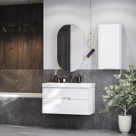 Тумба под раковину Aquaton Оливия 90 1A254401OL010 подвесная Белая матовая 