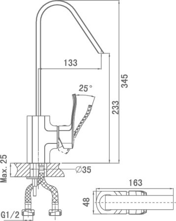 Смеситель D&K Nurnberg Bayern DA1142401 для кухонной мойки 