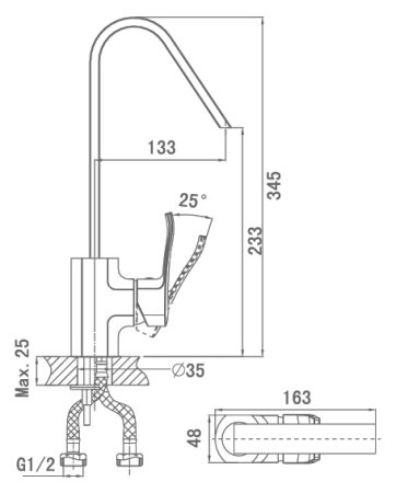 Смеситель D&K Nurnberg Bayern DA1142401 для кухонной мойки 