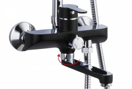 Душевая система Frap F2442 Черная матовая Хром 