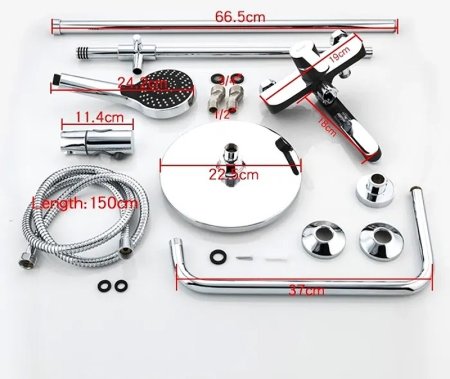 Душевая система Frap F2442 Черная матовая Хром 