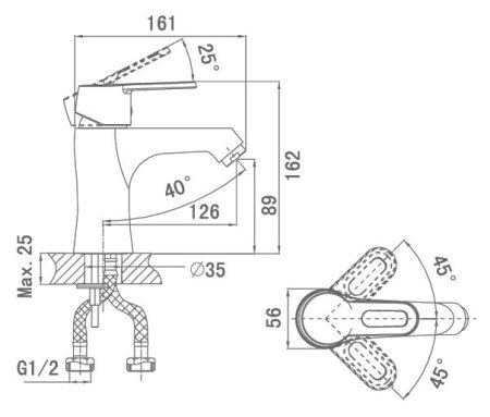 Смеситель D&K Hamburg Bayern DA1172101 для раковины 