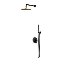 Душевой комплект Omnires Y SYSY18BLGL с внутренней частью, черный/золото