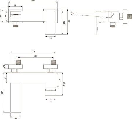 Смеситель Omnires Fresh FR7130CR для ванны с душем, хром 