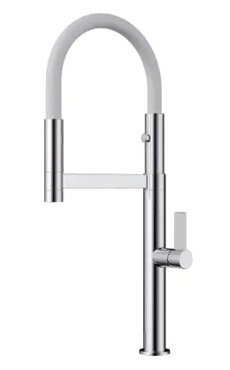 Смеситель для кухни Omoikiri OSAKA C-WH 4994332 хром / белый шланг 