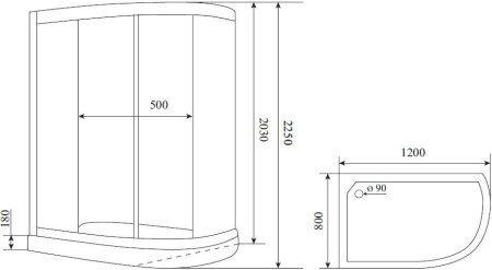 Душевая кабина Timo Premium Ilma-902 L B Black 