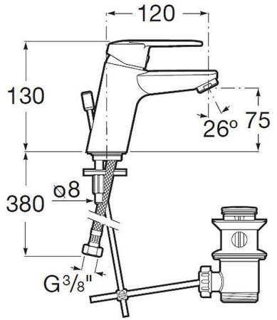 Смеситель для раковины Roca Victoria 5A3J25C0M Хром 