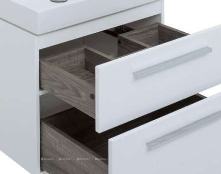 Тумба с раковиной Aquanet Nova 60 белый (2 ящика) 