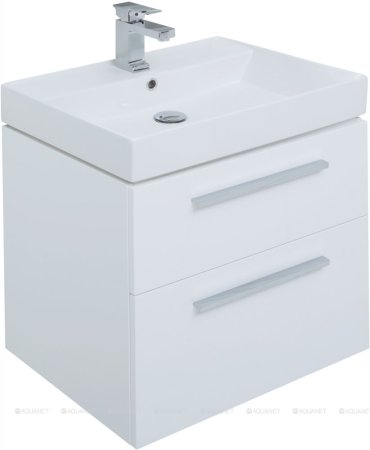 Тумба с раковиной Aquanet Nova 60 белый (2 ящика) 