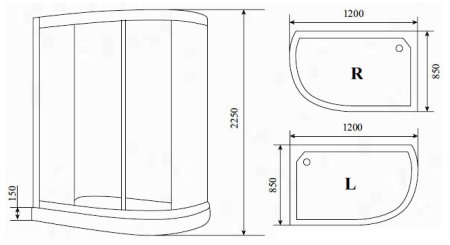 Душевая кабина Timo Lux T-7702 L 