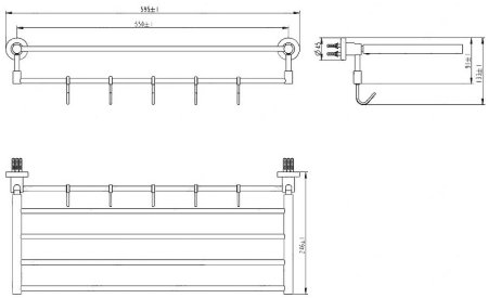 Полка для полотенец Melana MLN-S2221 Сатин 