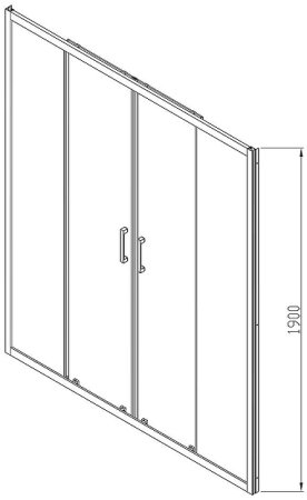 Душевая дверь Vincea Alpha 170 VDS-3AL2170CL профиль Хром стекло прозрачное 