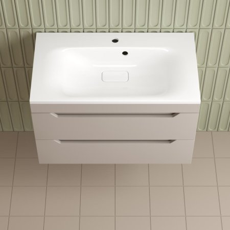 Тумба подвесная Style Line "Остин" под раковину Фортуна 80 2 ящ крем эмаль PLUS 