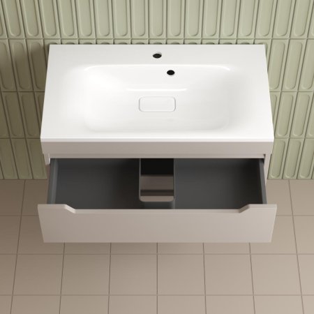 Тумба подвесная Style Line "Остин" под раковину Фортуна 80 2 ящ крем эмаль PLUS 