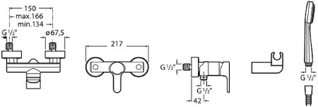Смеситель для душа Roca L20 5A2009C0M Хром 