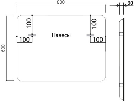 Зеркало Vincea 80 VLM-3VC800-2 с подсветкой c сенсорным выключателем, диммером и антизапотеванием 