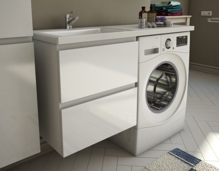 Тумба с раковиной Эстет Dallas Luxe 140 L подвесной 2 ящика 