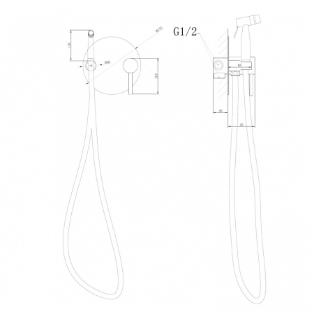 Гигиенический душ со смесителем Abber Emotion AF8826G Золото матовое 