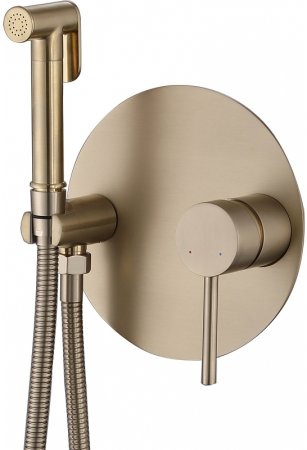 Гигиенический душ со смесителем Abber Emotion AF8826G Золото матовое 