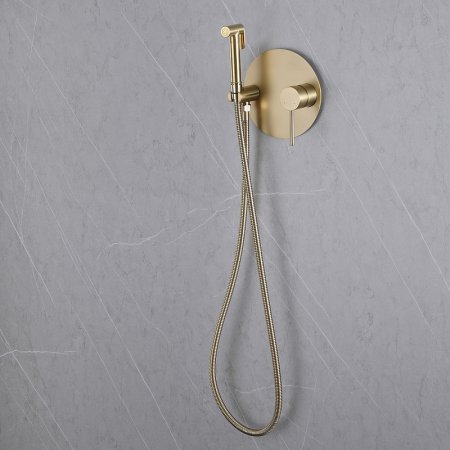 Гигиенический душ со смесителем Abber Emotion AF8826G Золото матовое 