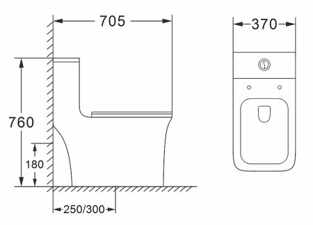 Унитаз моноблок Azario Gressa AZ-1111MB Черный матовый с бачком и сиденьем Микролифт 