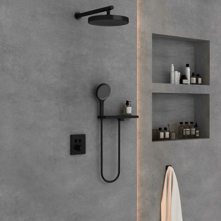 Душевая система Vincea Inspire VSFW-3I21T2RMB с термостатом Черная матовая 