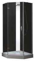 Душевой уголок Cezares BERGAMO-W-P-1-90-C-Cr-L-IV + душевой трап