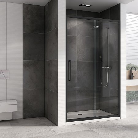 Душевая дверь Abber Schwarzer Diamant 120 AG30120BH профиль Черный стекло прозрачное 