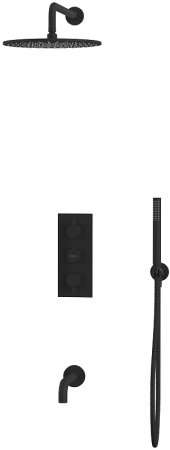 Душевая система Whitecross Y black YSET11BL с термостатом Черная матовая 