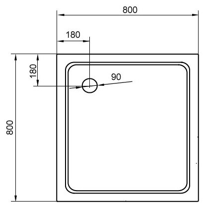 Акриловый поддон Cezares Tray квадратный 80 