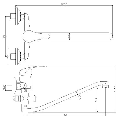 Смеситель Rossinka Y35-35 Хром 