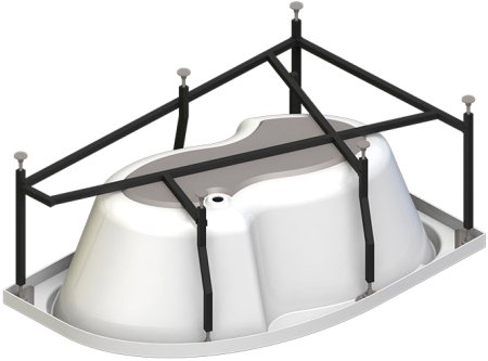 Акриловая ванна Radomir Vannesa Massage Ирма 169х110, с каркасом и экраном, актив, R 