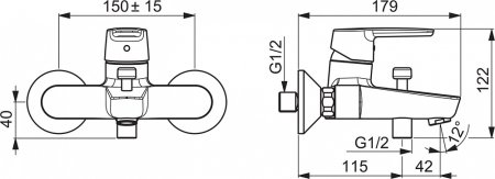 Смеситель Oras Saga 3940Y для ванны с душем 