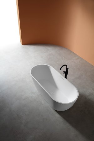 Ванна из искусственного камня Abber Frankfurt 170x75 AM9941 Белая без гидромассажа 