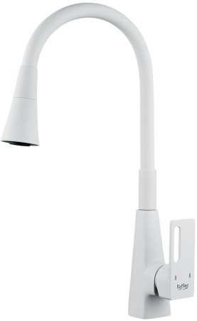 Смеситель для кухни с гибким изливом Raffine F313C-1, белый 
