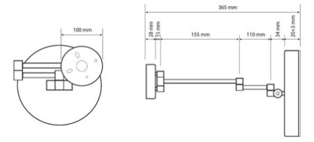 Косметическое зеркало Bemeta 116101770 с подсветкой 