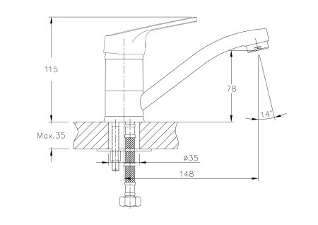 Смеситель для раковины HAIBA HB4516-K 