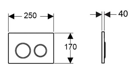 Кнопка смыва Акватек R белая (ободок хром) 