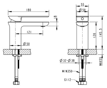 Смеситель Bravat Gina F165104C-RUS для раковины 