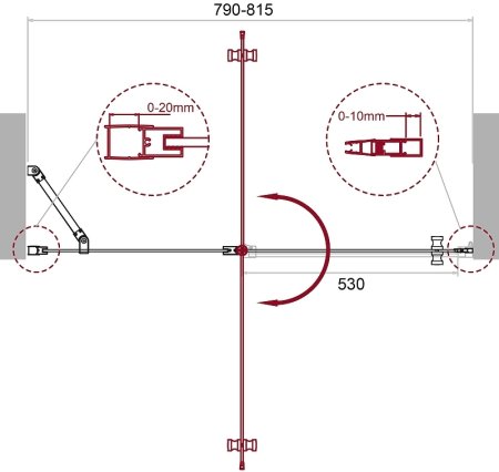 Душевая дверь BelBagno Etna 80 ETNA-B-12-60/20-C-Cr-90 профиль Хром стекло прозрачное 