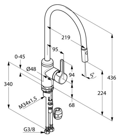 Смеситель Kludi Bingo star 428520578 для раковины 