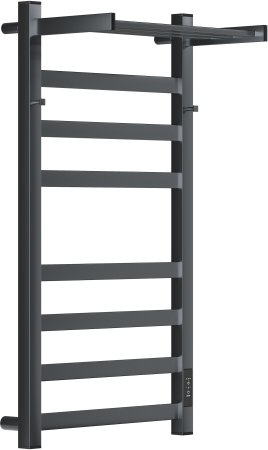 Полотенцесушитель электрический APEXTERMO Terra TR11184GF 800x400 с крючками и полкой, графит металлик 