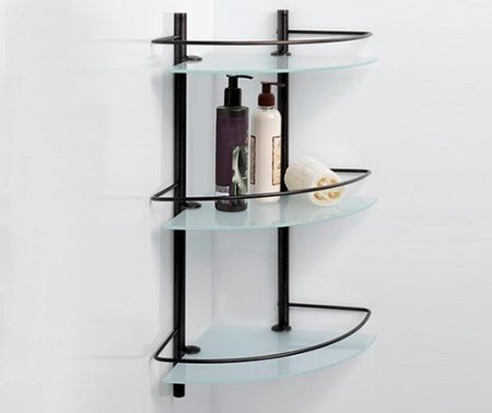 Полка WasserKRAFT K-3633 угловая, темная бронза 