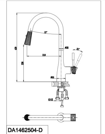 Смеситель для кухни DK Rhein.Schiller (DA1462504D) 